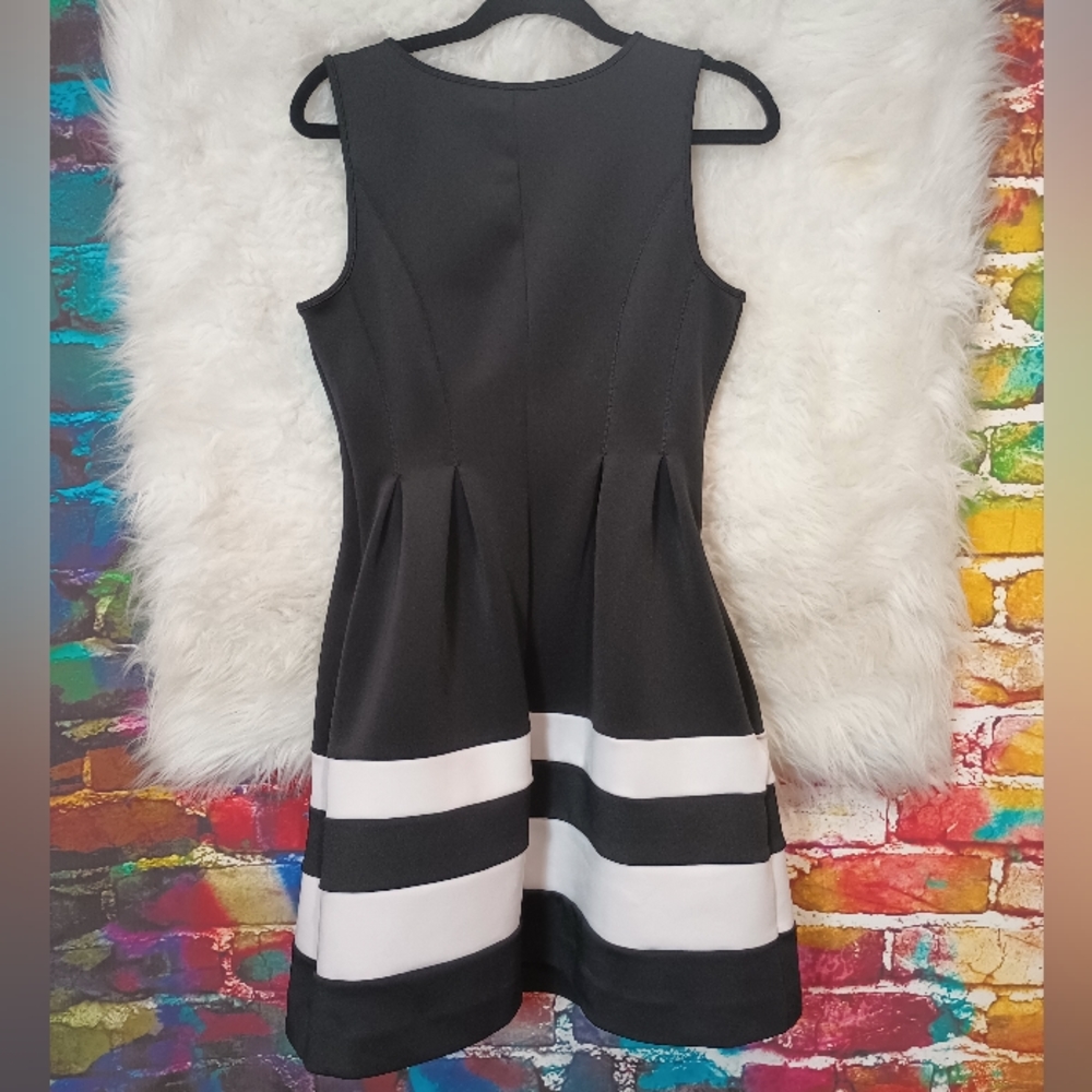 Apt.9 Black and White Striped Sleeveless A-line Dress Size M - Picture 3 of 9